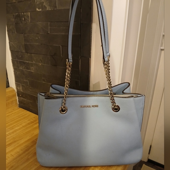 Michael Kors EUC Baby Blue Chain Satchel Bag - Picture 1 of 14